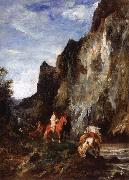 Eugene Fromentin Arab Horsemen in a Gorge oil painting artist